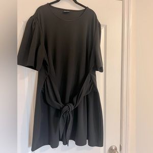 Black City Chic Tie Front Dress - LBD